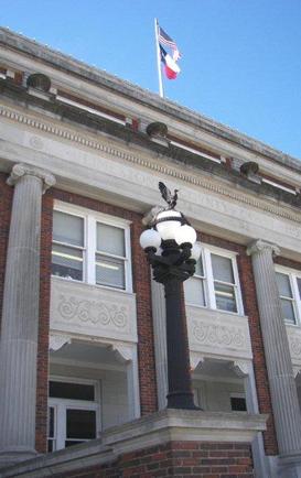 Limestone County courthouse entrance details, Groesbeck Texas