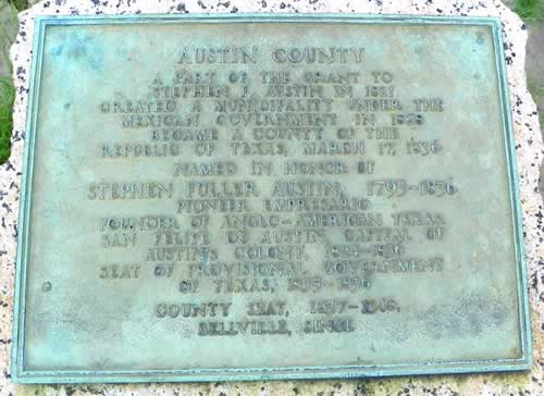 TX - Austin County centennial marker