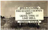 Hondo Texas welcome sign