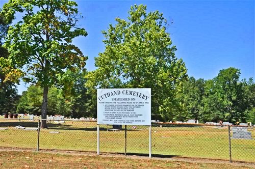 Cuthand TX - Cuthand Cemetery  sign