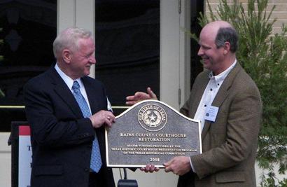 Rains County Courthouse rededication - StanGraves THC, Judge Dougherty