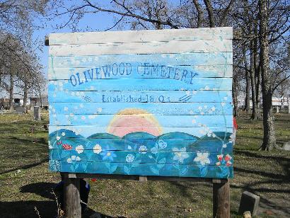 Houston TX - Olivewood Cemetery, Aparil 2008 sign