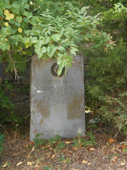 Gillespie County TX - Lange's Mill Centennial Marker 