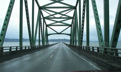 Astoria Oregon Columbia River Bridge 'to nowhere.'