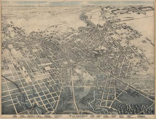 San Antonio Texas 1886 Bird's Eye View