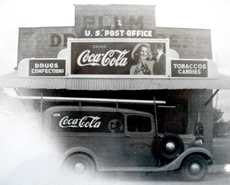 Coca Cola advertising car, and Plum  post office