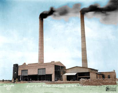 Hidalgo Pumping Station with 2 original smokestacks, Hidalgo Texas