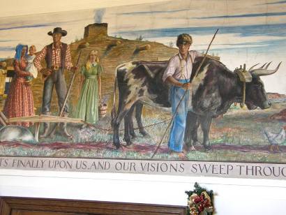 Big Spring Tx - WPA Peter Hurd Mural O Pioneers