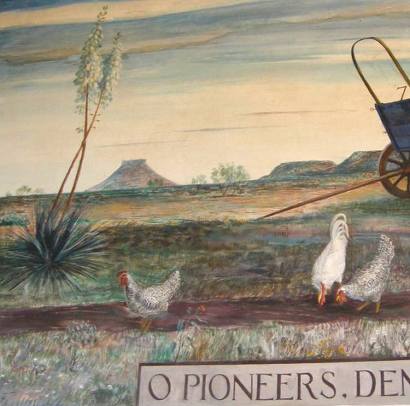 Big Spring Tx - WPA Peter Hurd Mural O Pioneers