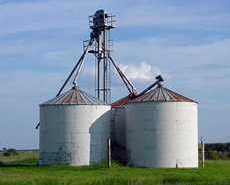 Silos in Schwertner, Texas