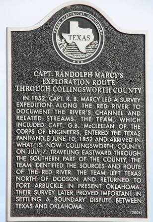 CollingsworthCnty Tx - Capt Randolph Marcy Marker